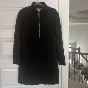 Lilly Pulitzer Onyx Skipper Popover Dress Black Long Sleeve